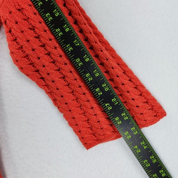 Nic+Zoe Sweater Womens Extra Large Orange Open Knit Pullover Dolman Casual - Picture 10 of 13